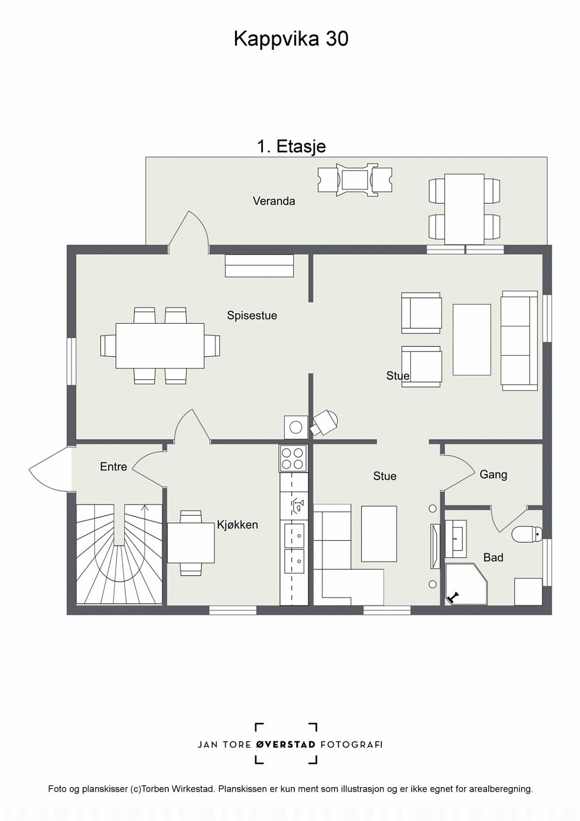 Veildende plantegning Kappvika 30 - 1.etg Galleribilde