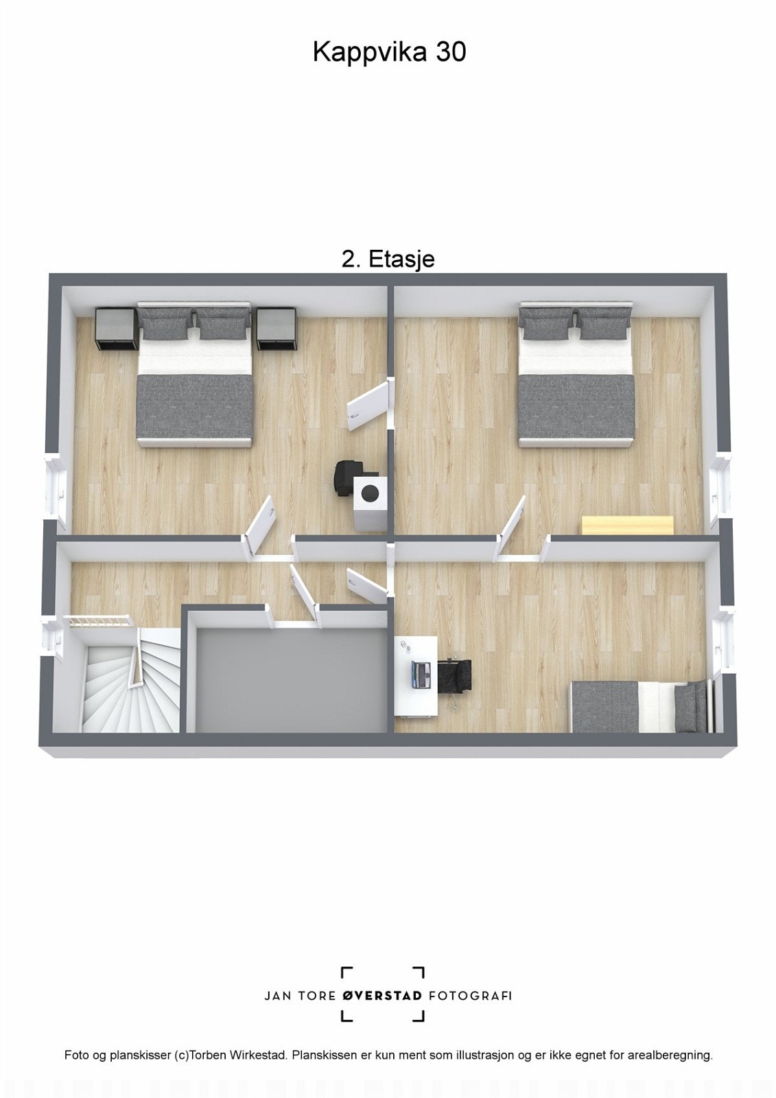 Veildende plantegning Kappvika 30 - 2.etg Galleribilde