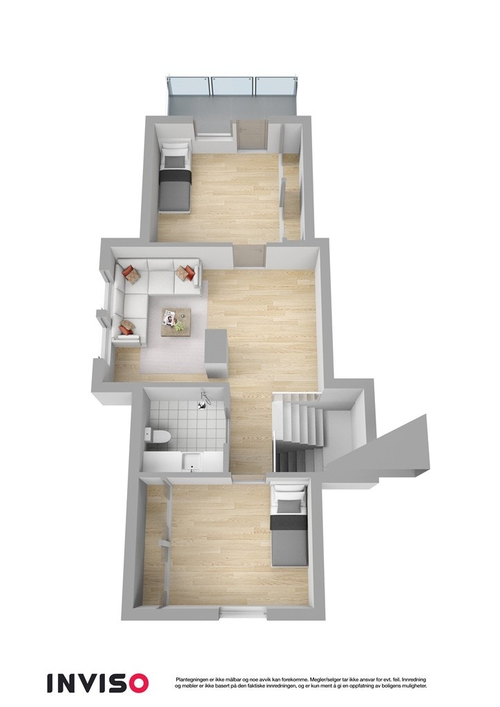 Plantegning 2 etg. 3D Galleribilde