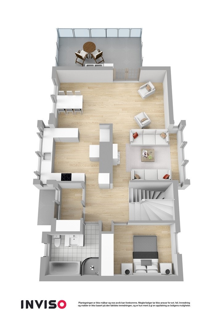 Plantegning 1 etg. 3D Galleribilde