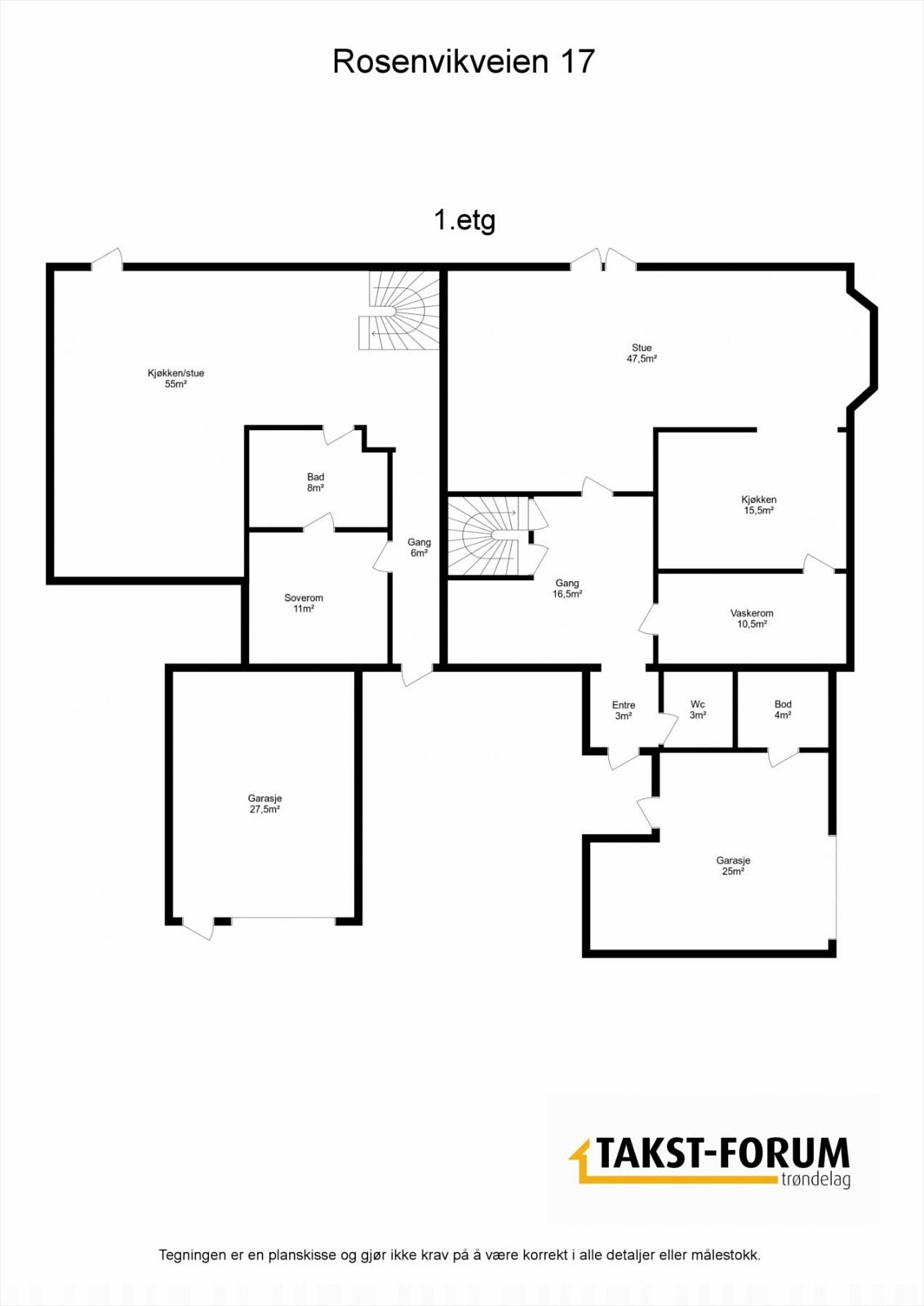 Planskisse 1.etg Galleribilde