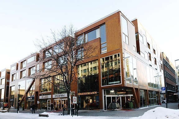 Fasade, vakre gågaten Nordre gate Galleribilde