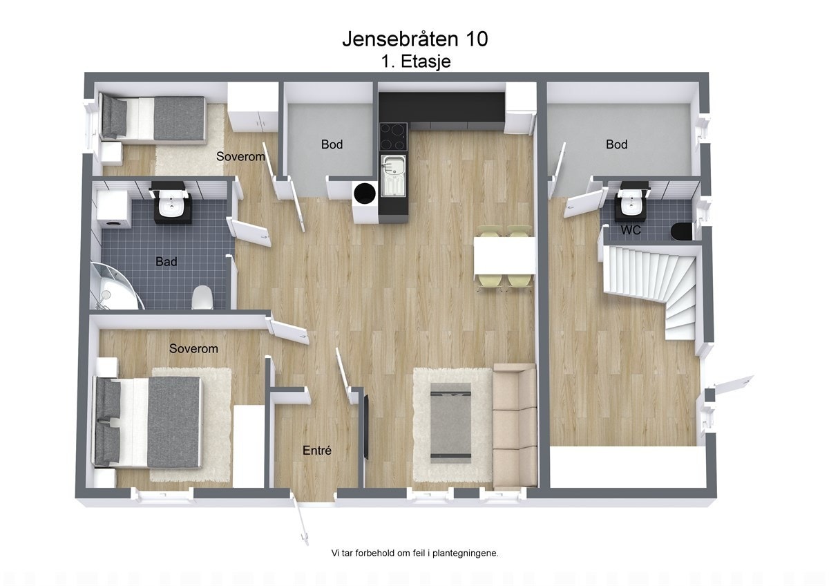 3 D plantegning sokkeletasje Galleribilde