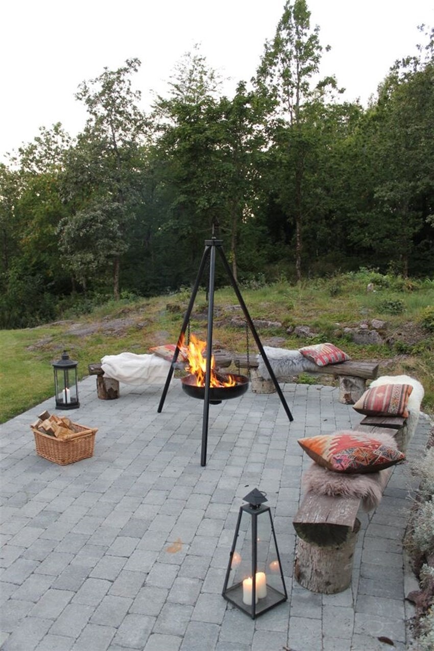 Terrasse med bålpanne Galleribilde