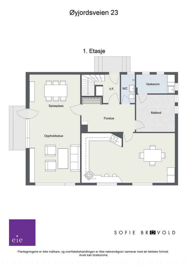 Plantegning 1.etasje 2D. Galleribilde