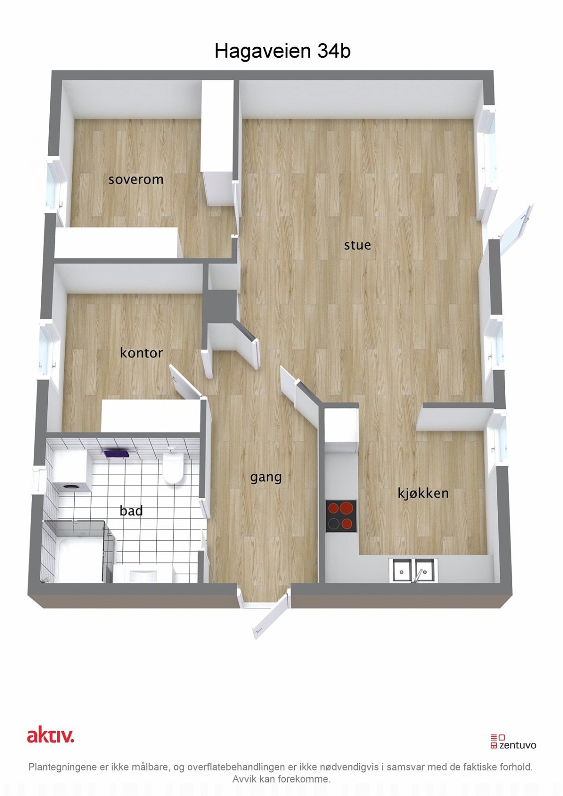 3D plantegning Galleribilde