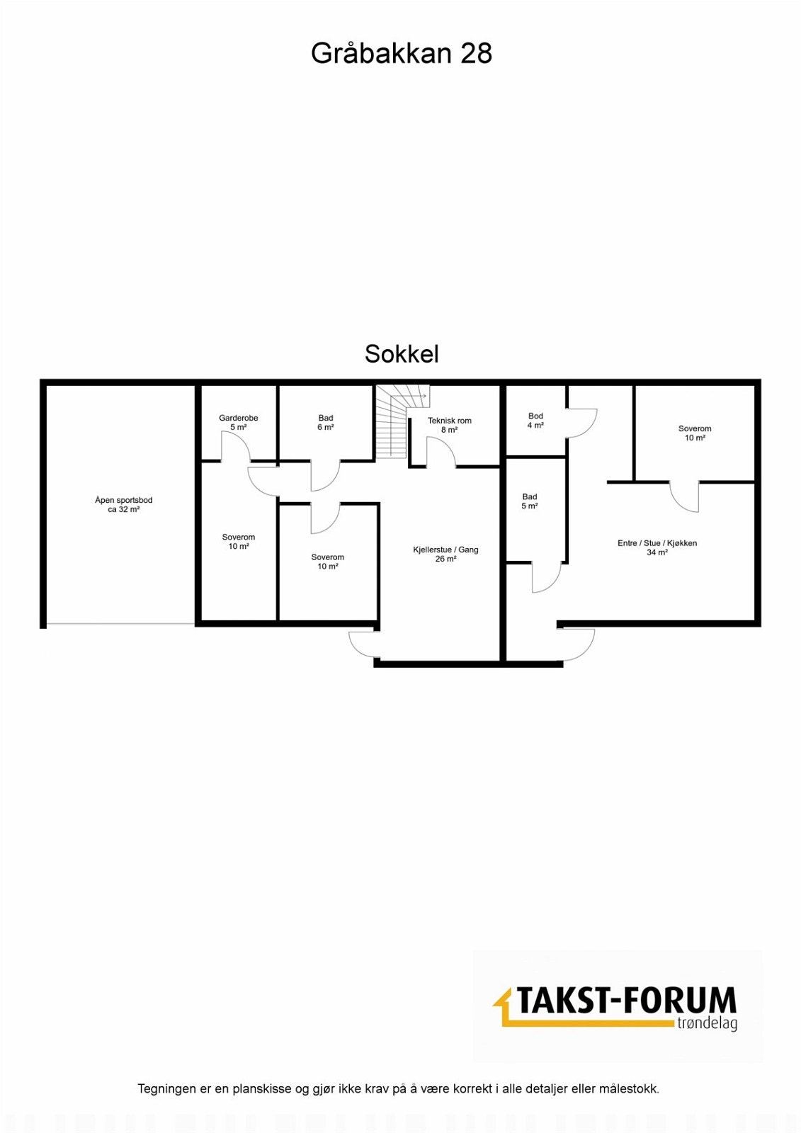 Plantegning sokkeletasje. Galleribilde