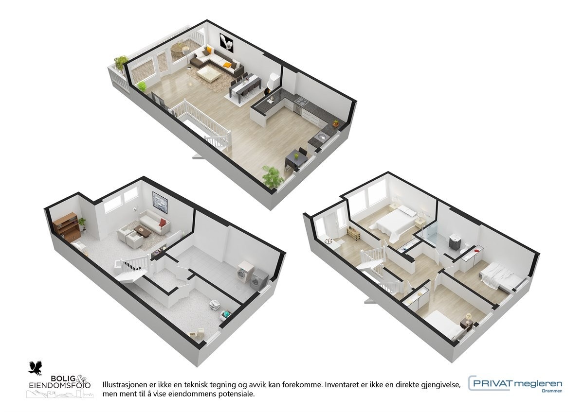 Plantegning alle etasjer. Galleribilde