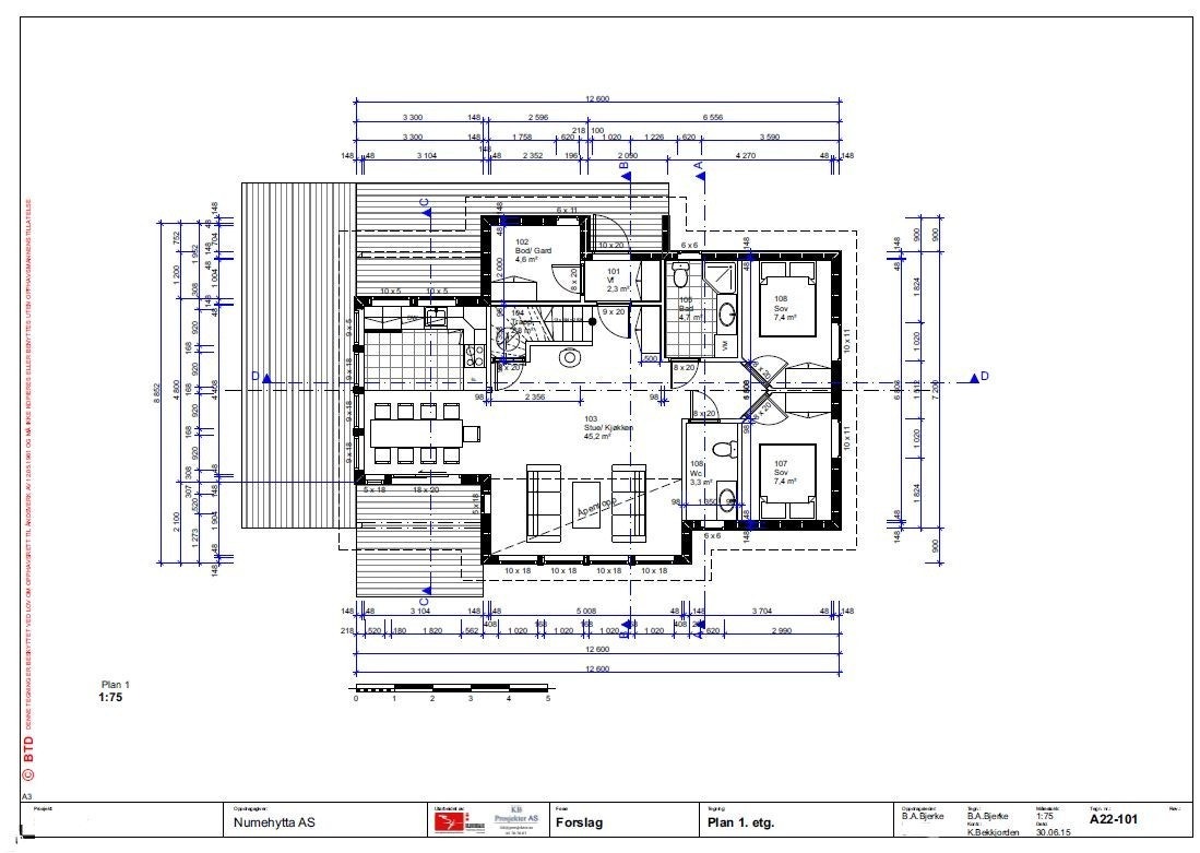 Plantegning 1. etasje Galleribilde
