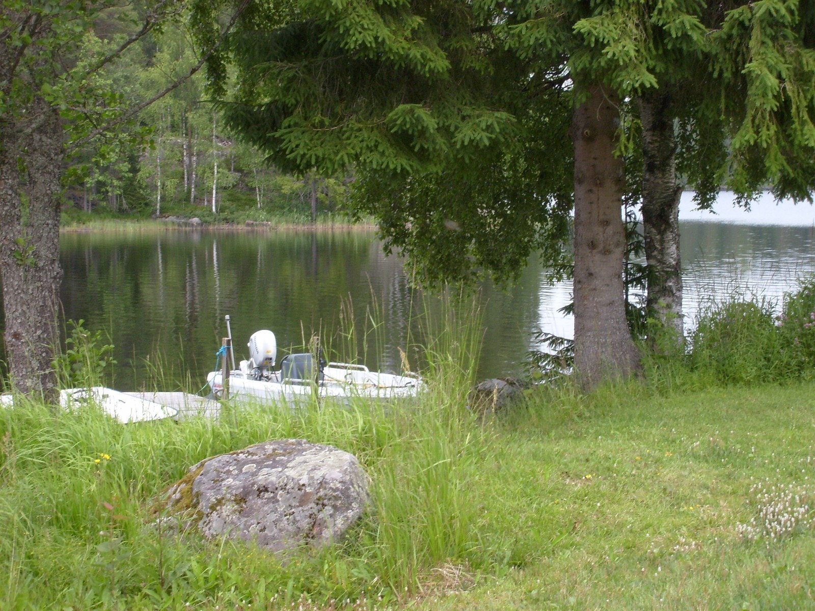 Brygge m robåt Galleribilde