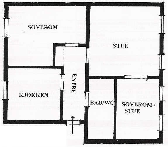 Super planløsning, (ny balkong er ut fra kjøkkenet). Galleribilde