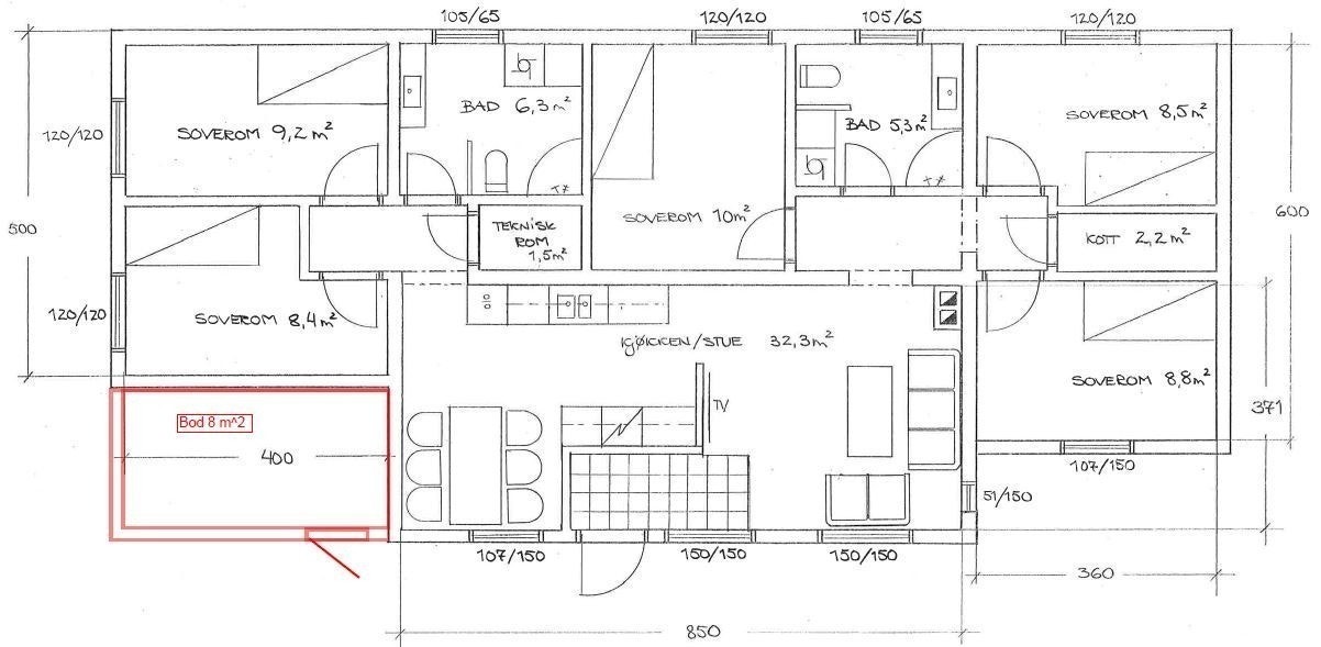 Planløsning leilighet Galleribilde