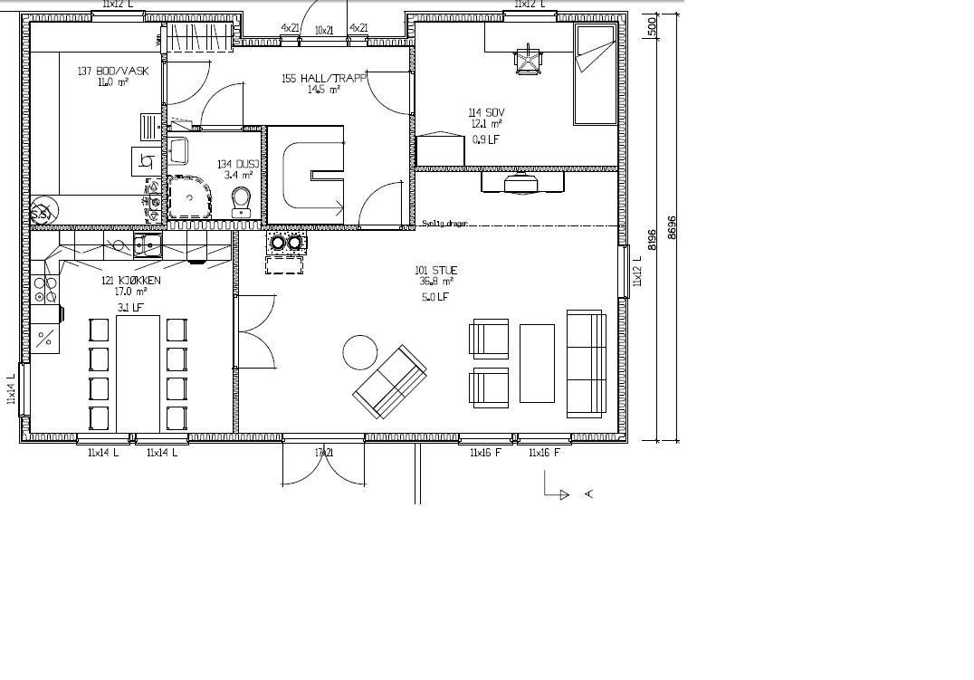 Planteikning 1. etg Galleribilde