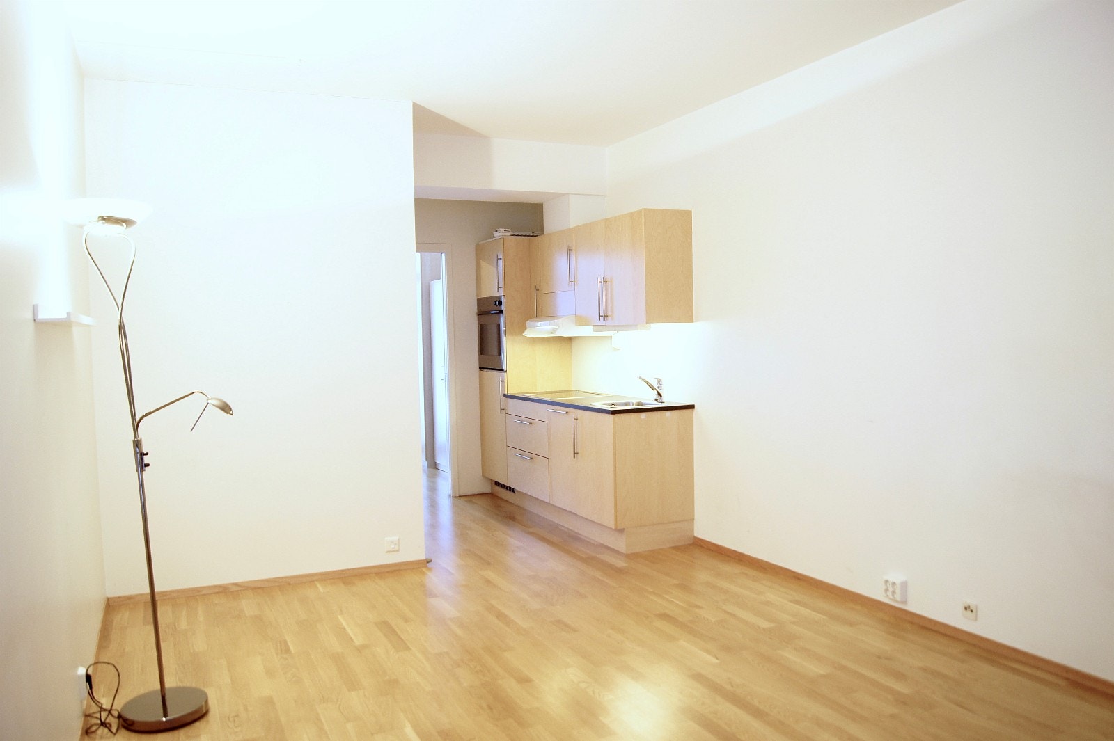 Romslig stue og kjøkken. Høyt under taket Galleribilde