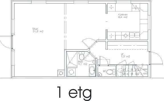 Plan 1. etg. Planløsning Galleribilde