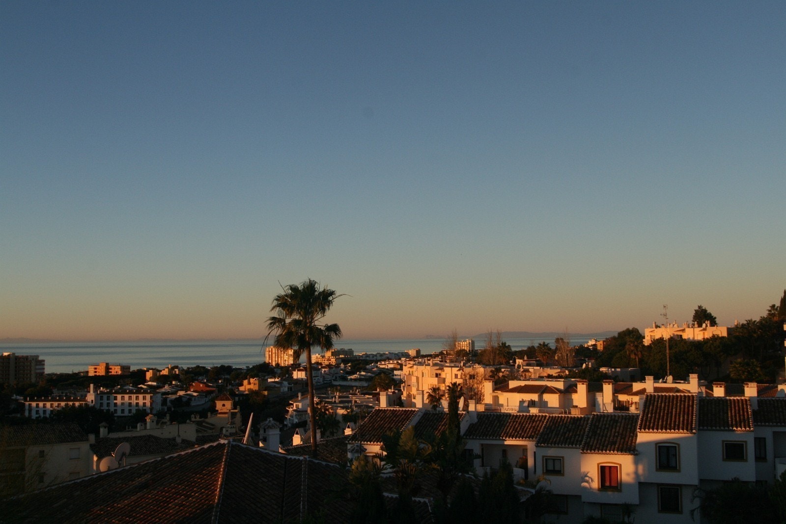 Gibraltar-klippen i aftensol Galleribilde