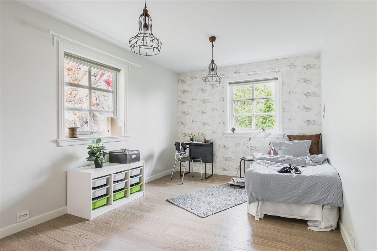 Enda bedre tumleplass er det i barnerommet på hele 15 kvadratmeter. Galleribilde