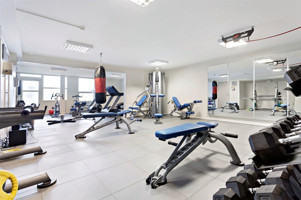 Trimrom i kjelleretasjen i nr. 98. Kr. 500 kr i året per husstand. Galleribilde