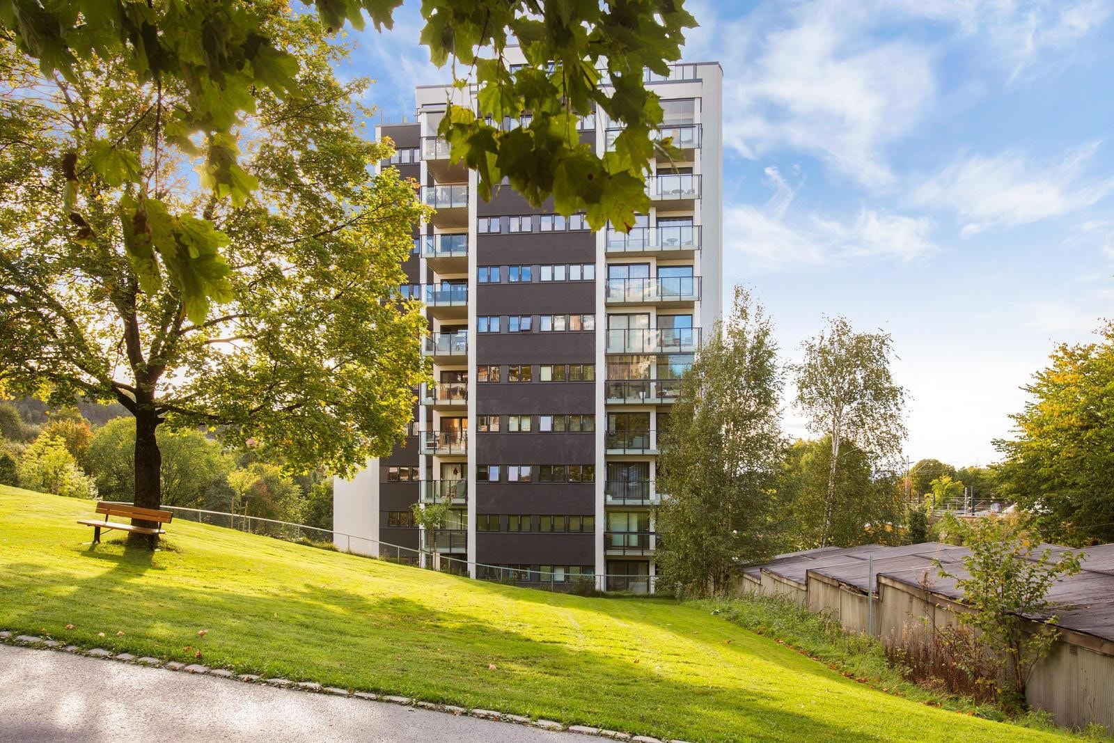 Fasade. Leiligheten ligger i 9. etasje. Galleribilde