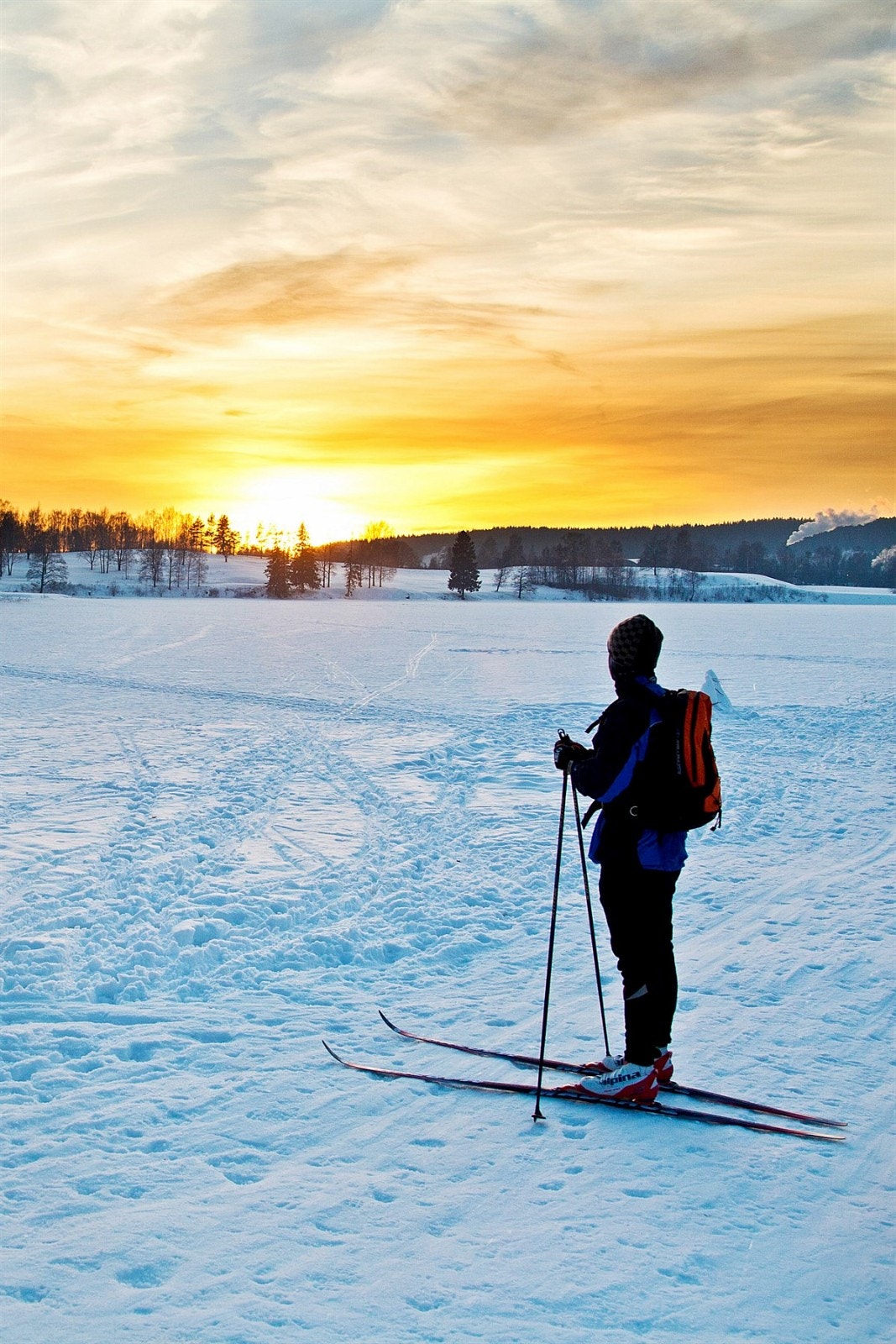 Fantastiske bogstadvannet vinterstid. Skispor fra leiligheten/merradalen, til bogstadvannet og videre inn i Nordmarka. Galleribilde