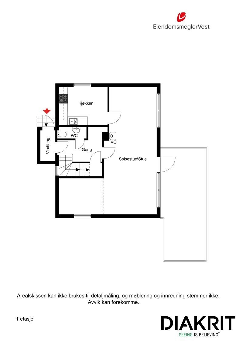 Plantegning 1. etasje Galleribilde