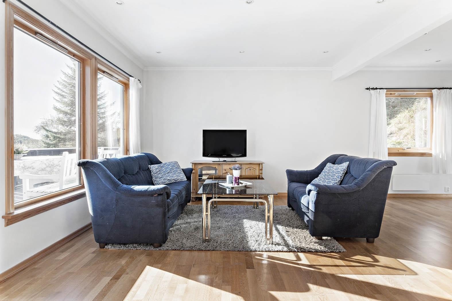 Stue i 1. etasje med god plass til både sofagruppe og spisegruppe Galleribilde