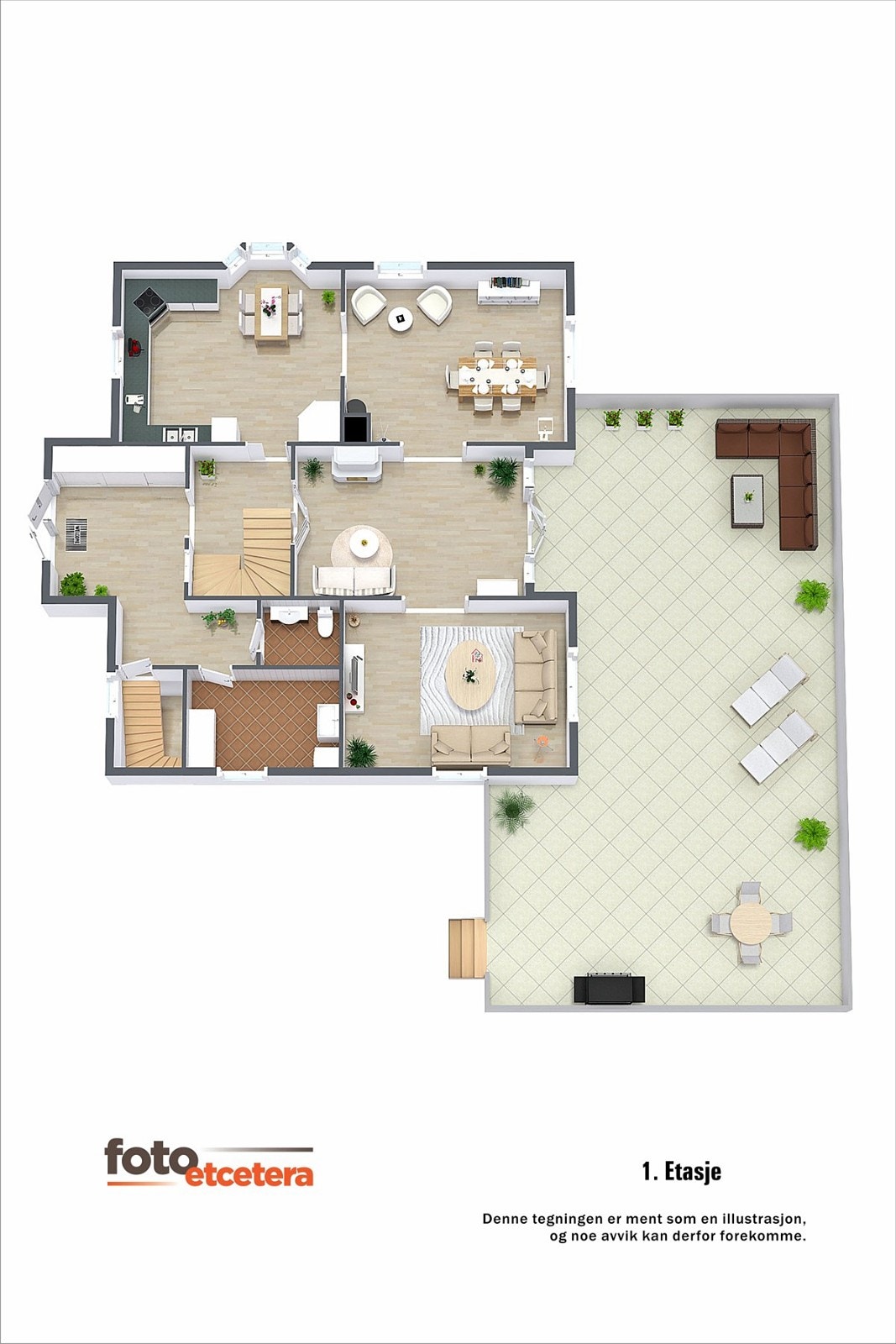 Illustrasjonstegning av 1.etg. Galleribilde