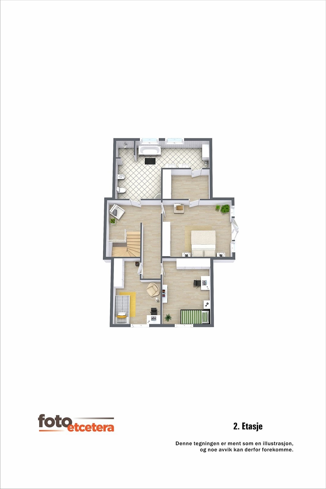 Illustrasjonstegning av 2.etg. Galleribilde