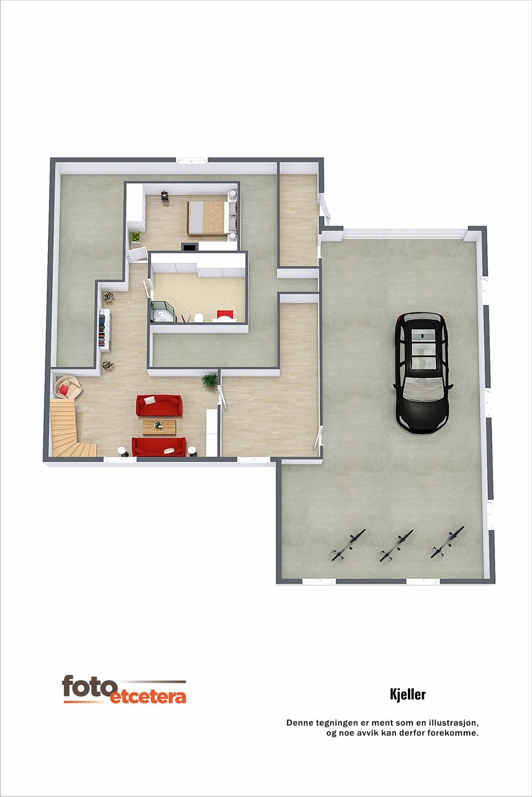 Illustrasjonstegning av u.etg. Galleribilde