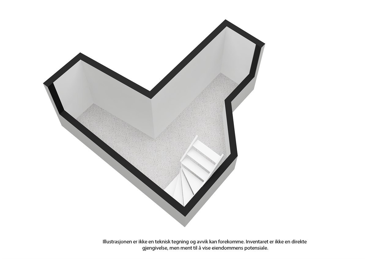 Skisse av kjellerarealet. Dette kan innlemmes som boareal. Galleribilde