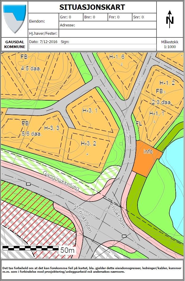 Tomt H-3,1 ligger veldig sentralt til i Sør Skei vegen. Galleribilde