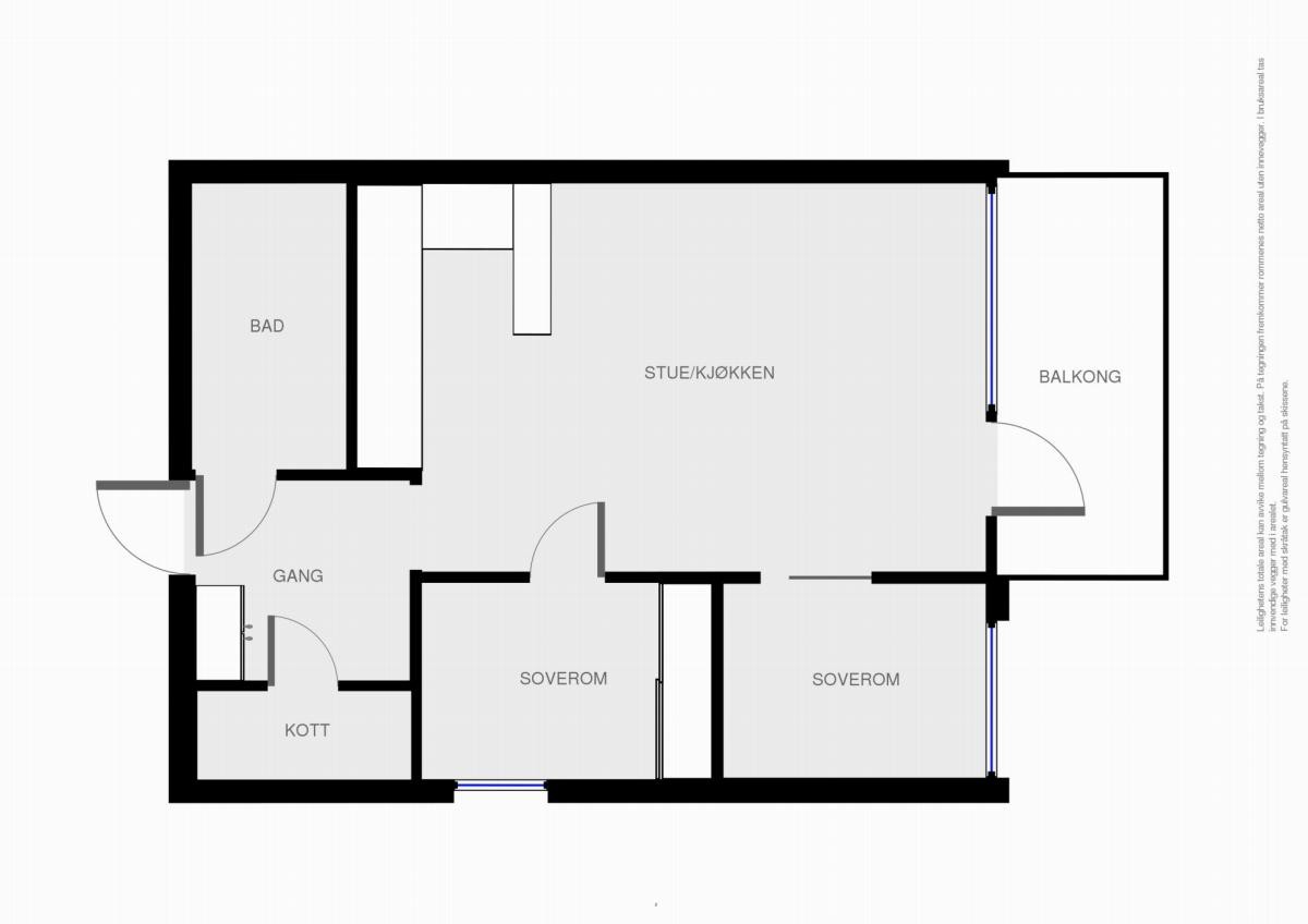 Leiligheten er vestvendt og byr på fint utsyn over de nærmeste omgivelsene. Galleribilde