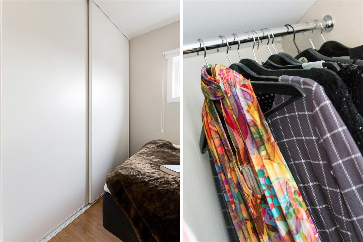 Det disponible rommet er velutstyrt med gode oppbevaringsmuligheter i både veggskap og en hendig skyvedørsgarderobe. Galleribilde