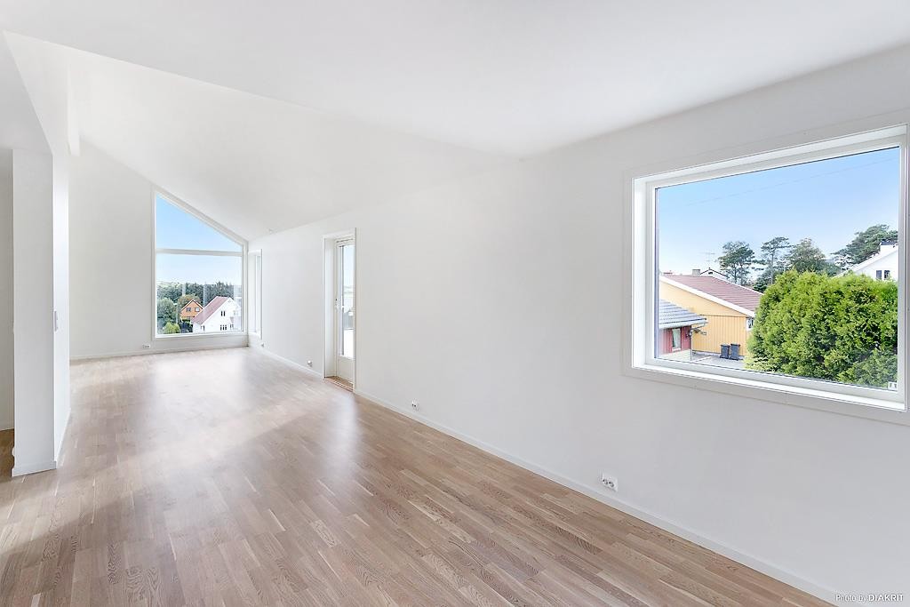 Fra stua er det utgang til takterrassen. Galleribilde