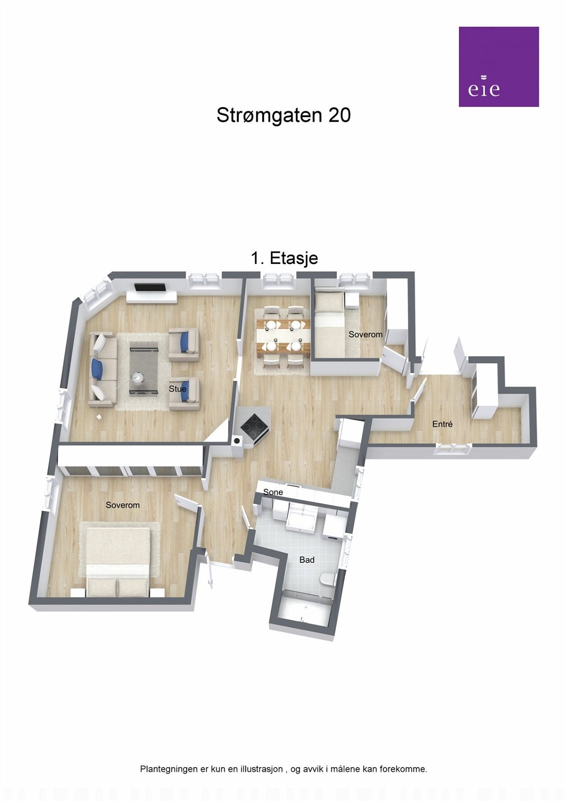 Plantegning 3D Galleribilde