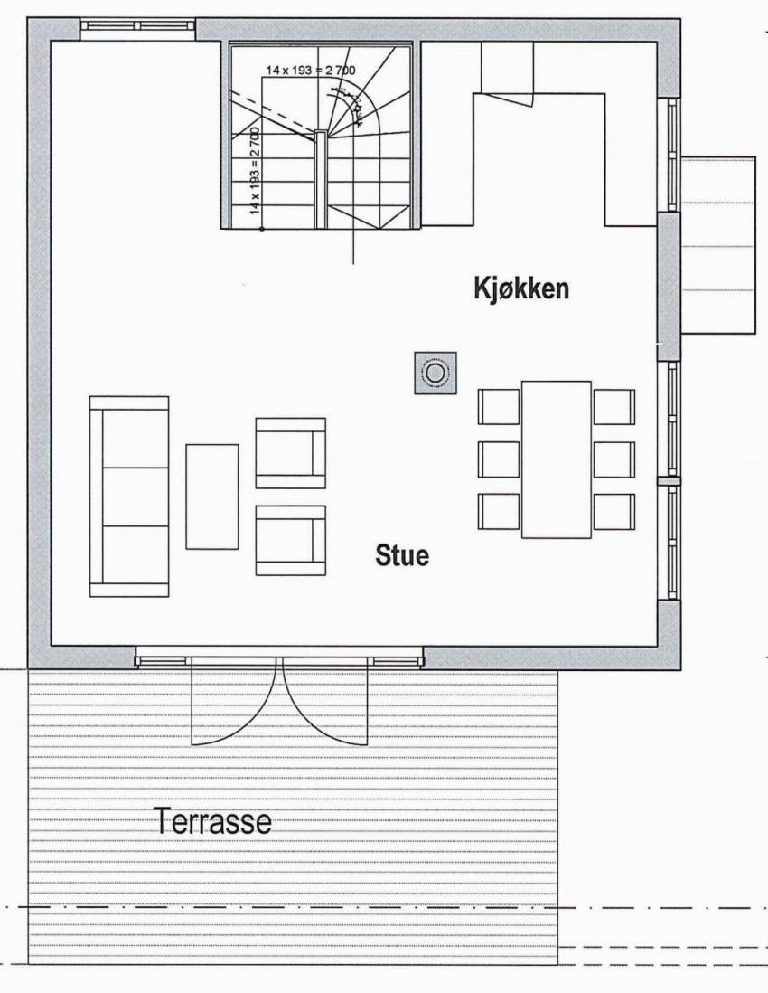 Plantegning 1. etasje Galleribilde
