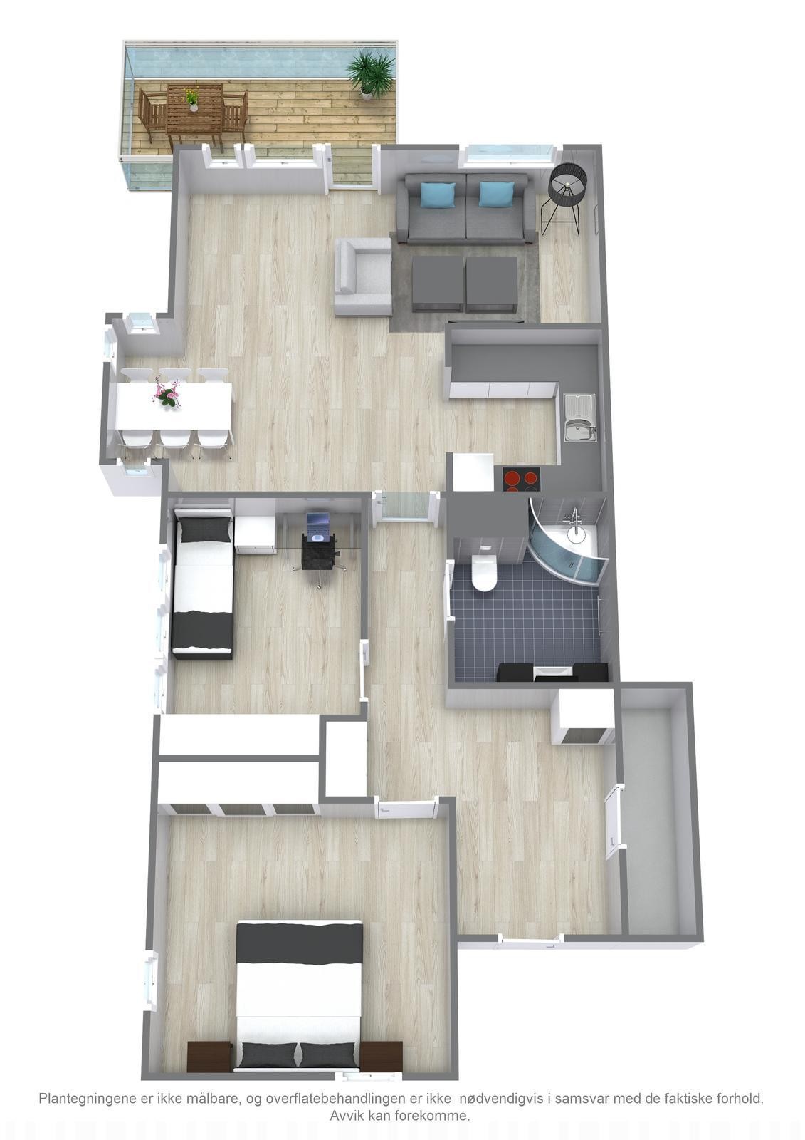 3D Plantegning. Galleribilde