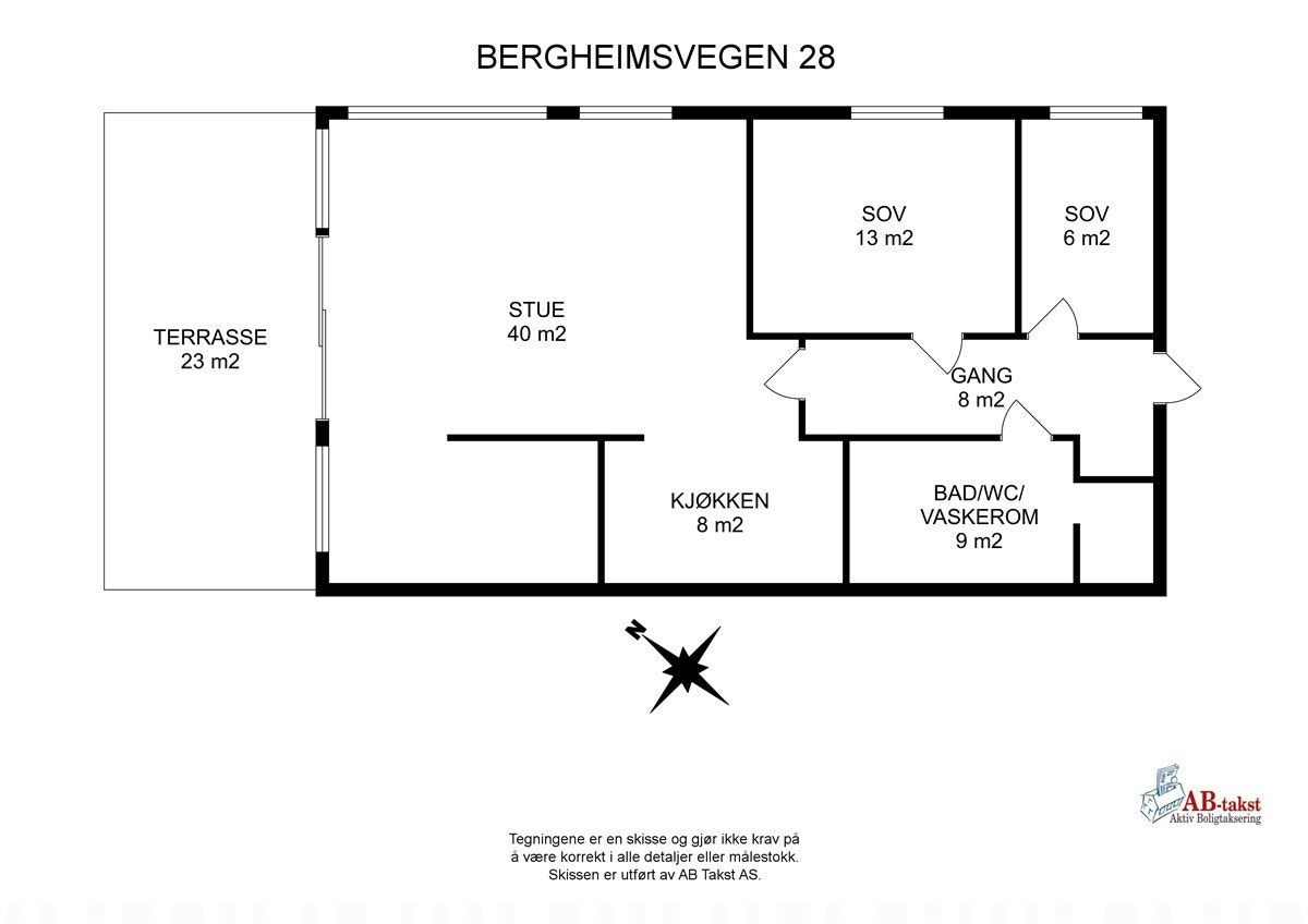 Planskisse av leiligheten. Galleribilde