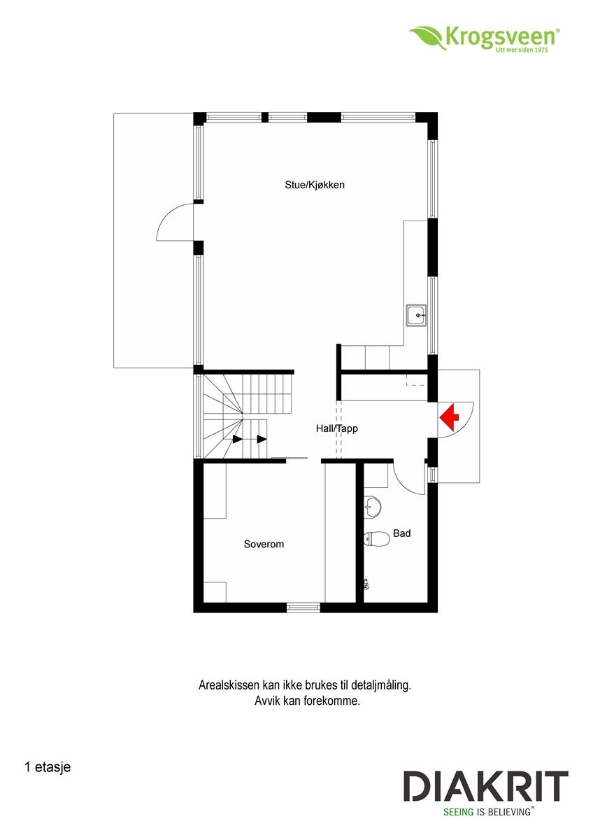 Plantegning 1. etasje Galleribilde
