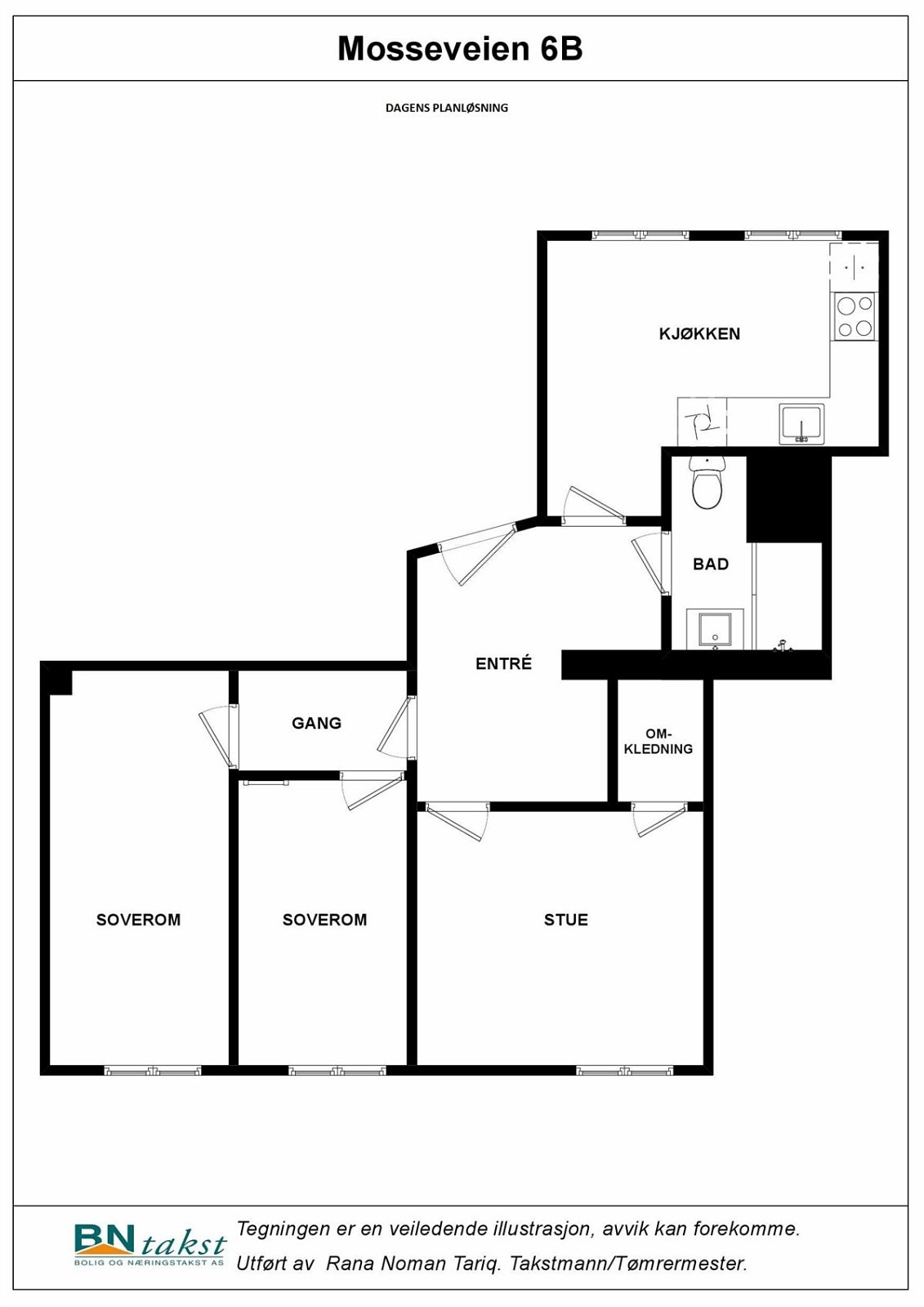 Mosseveien 6B dagens planløsning Galleribilde