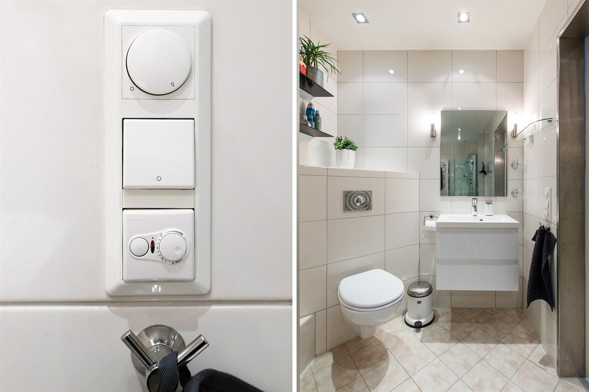 Dimbare downlights og varmekabel. Galleribilde