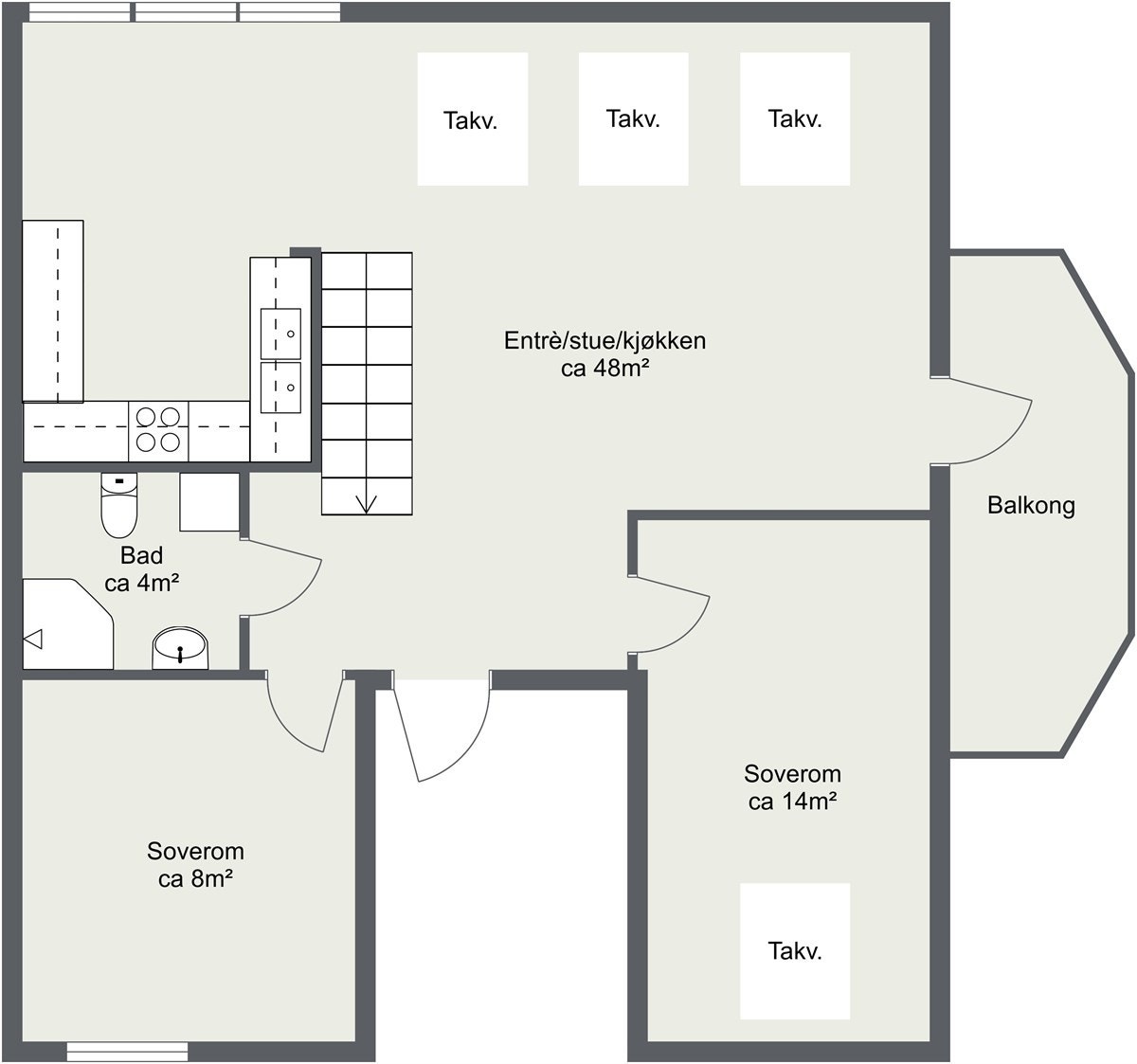 Planskisse hovedetasje. Galleribilde