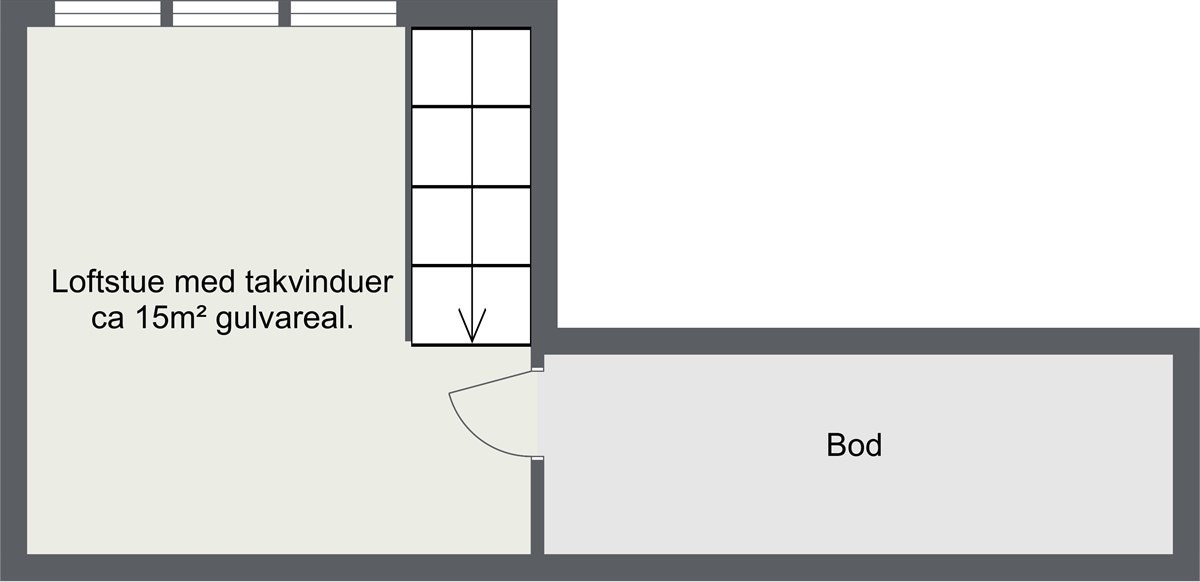 Planskisse loftsetasjen. Galleribilde