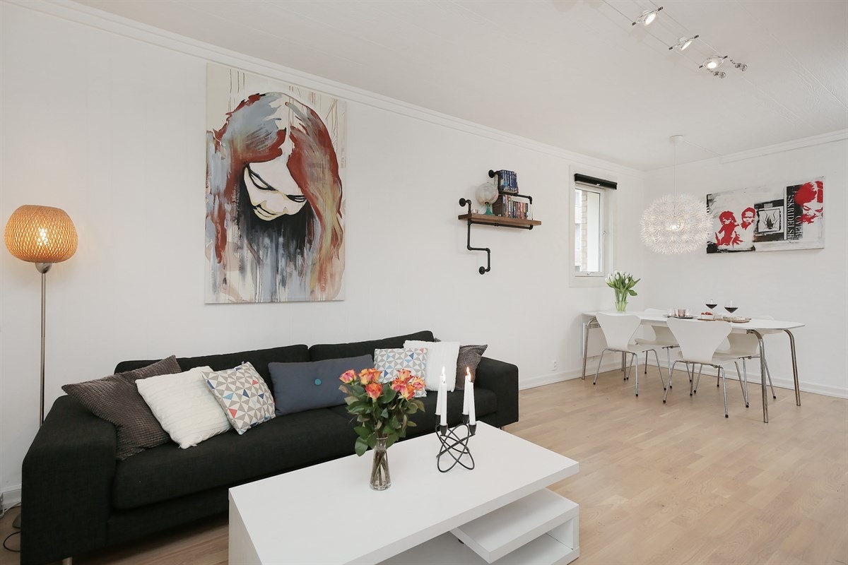 Stuen er lett å innrede å du har mange muligheter. Galleribilde