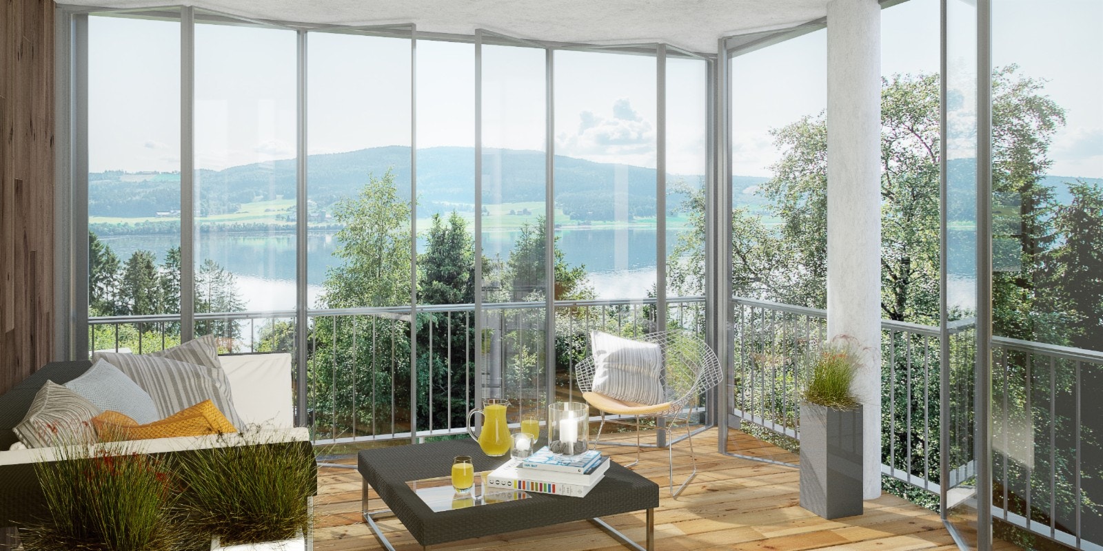 Innglasset balkong Galleribilde