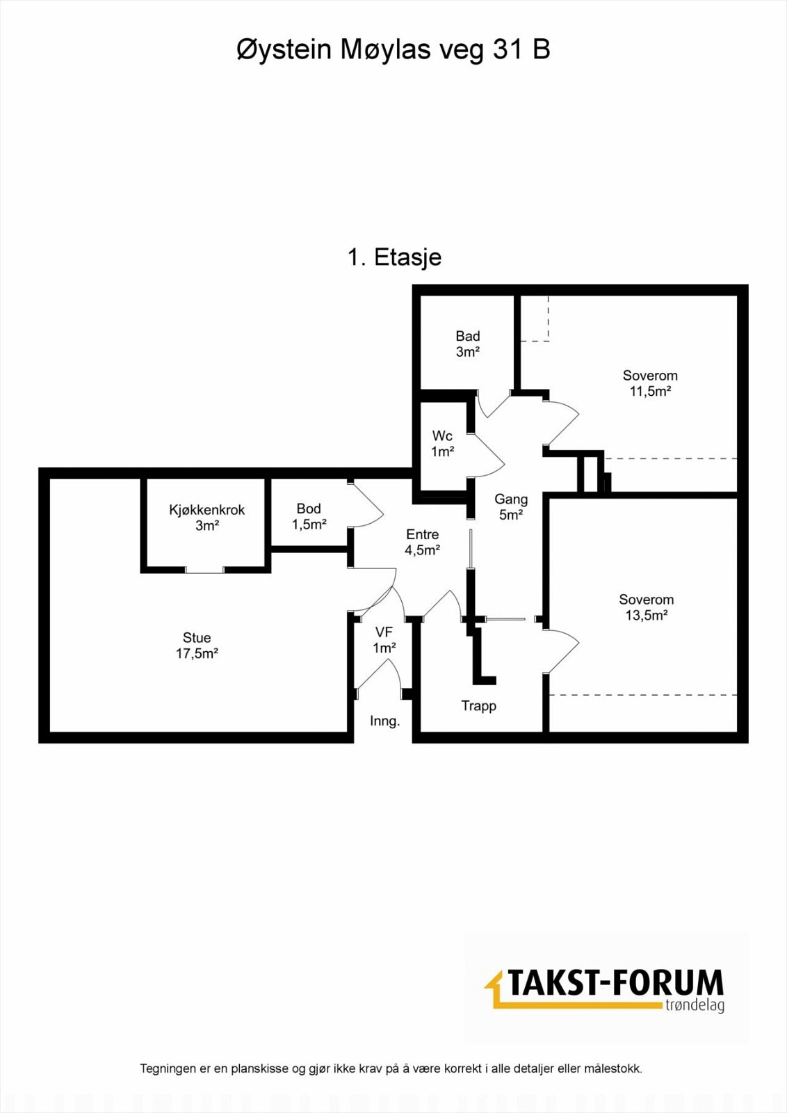 Plantegning 1. etasje Galleribilde