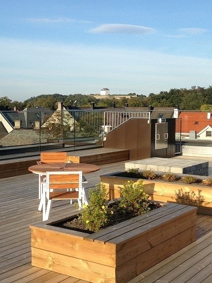 Utsnitt av enorm felles takterrasse 7.etg. ( heisadmomst) Galleribilde