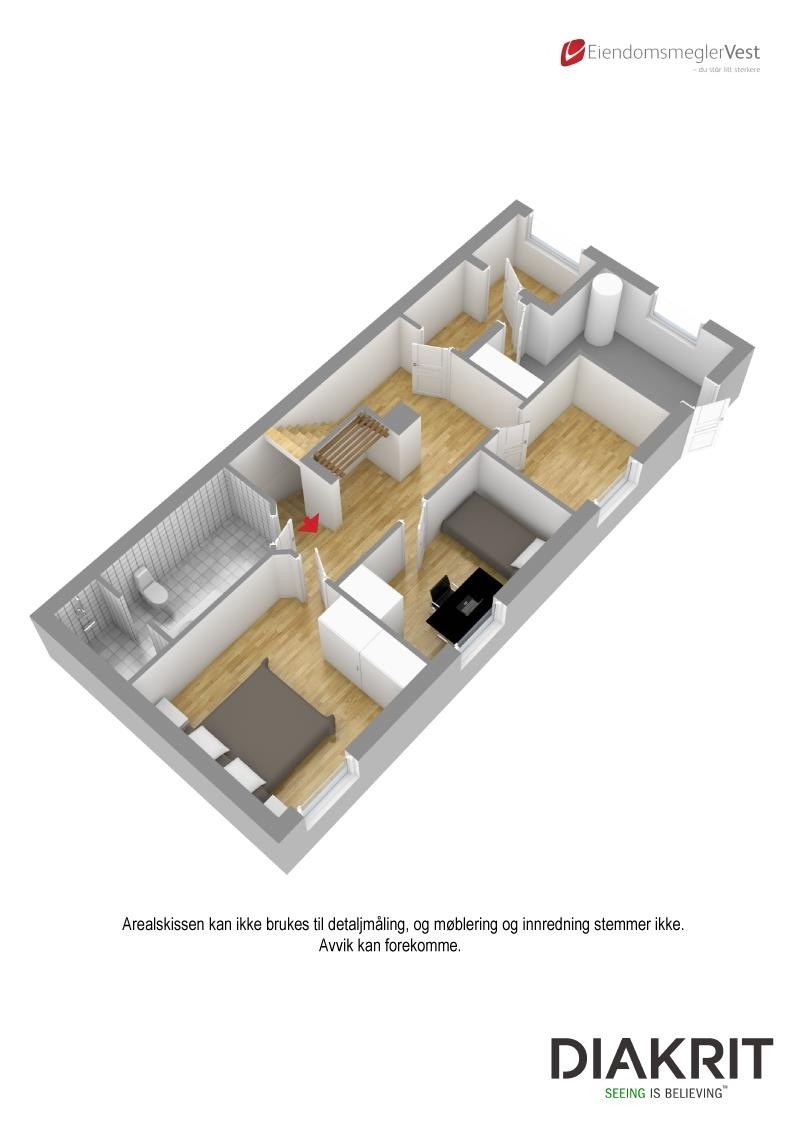 3D planskisse 1.etg. Galleribilde