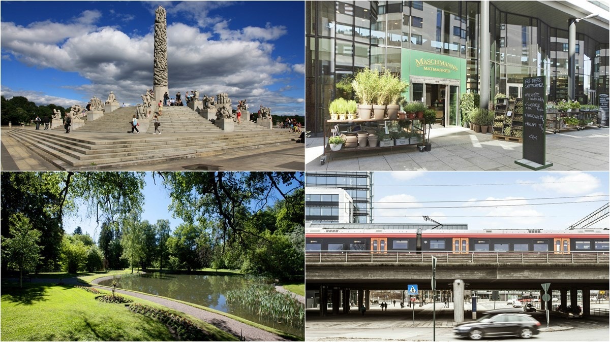 Noe av det nærområdet byr på; Frognerparken, Karenslyst alle, knutepunktet Skøyen Galleribilde