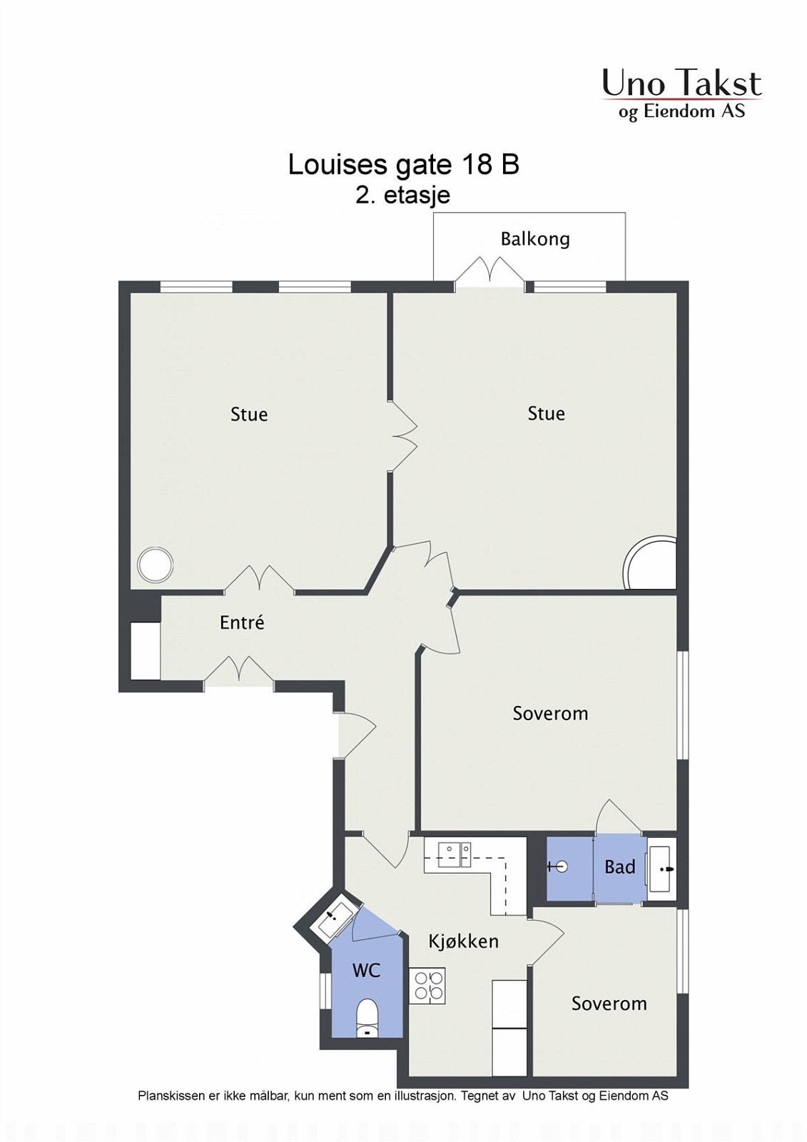 Louises gate 18 B Plantegning Galleribilde
